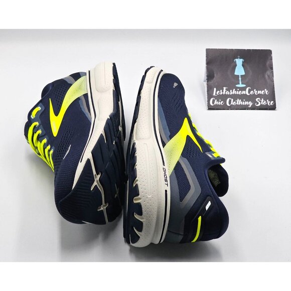 Brooks  Ghost 15 Men's Navy Blue Green Mesh Neutral Running Shoe Size 13 2843 - Picture 13 of 16
